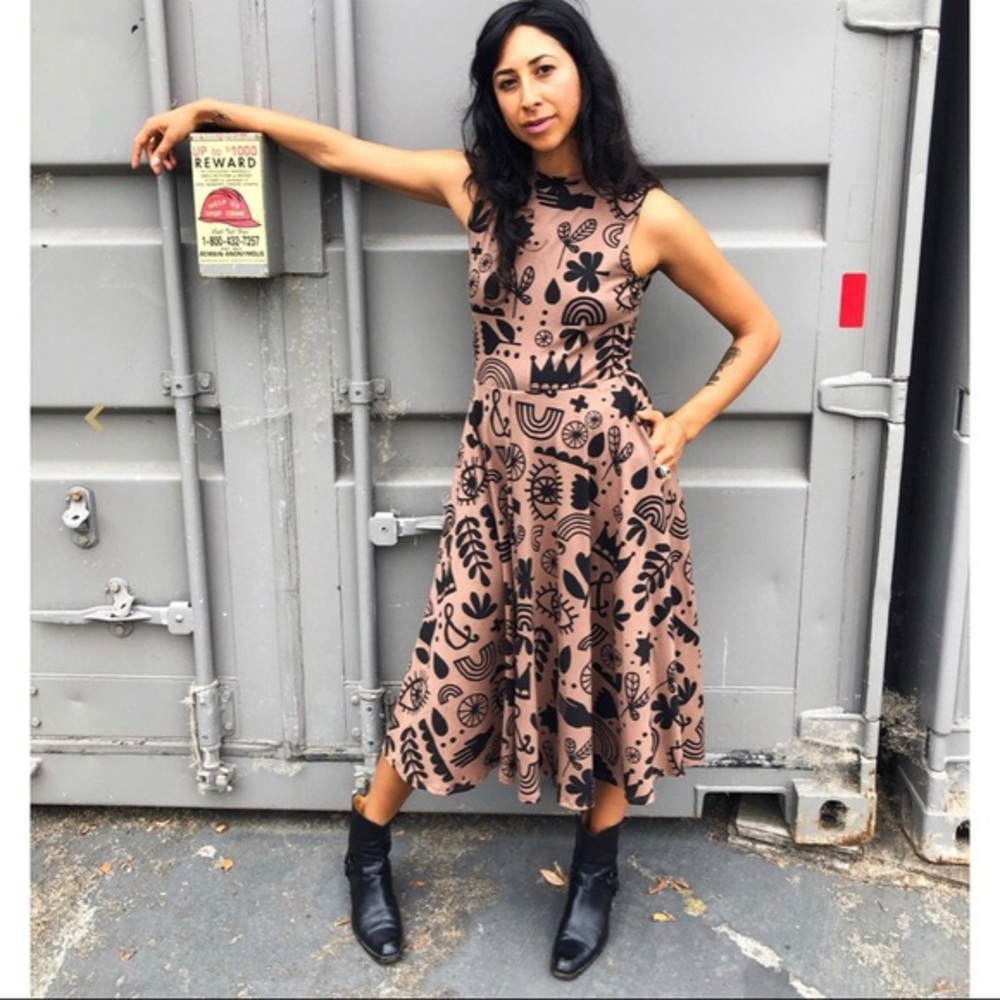 Nooworks Dahlia Dress in Flash Print Lisa Congdon